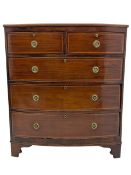 19th century inlaid mahogany bow front chest