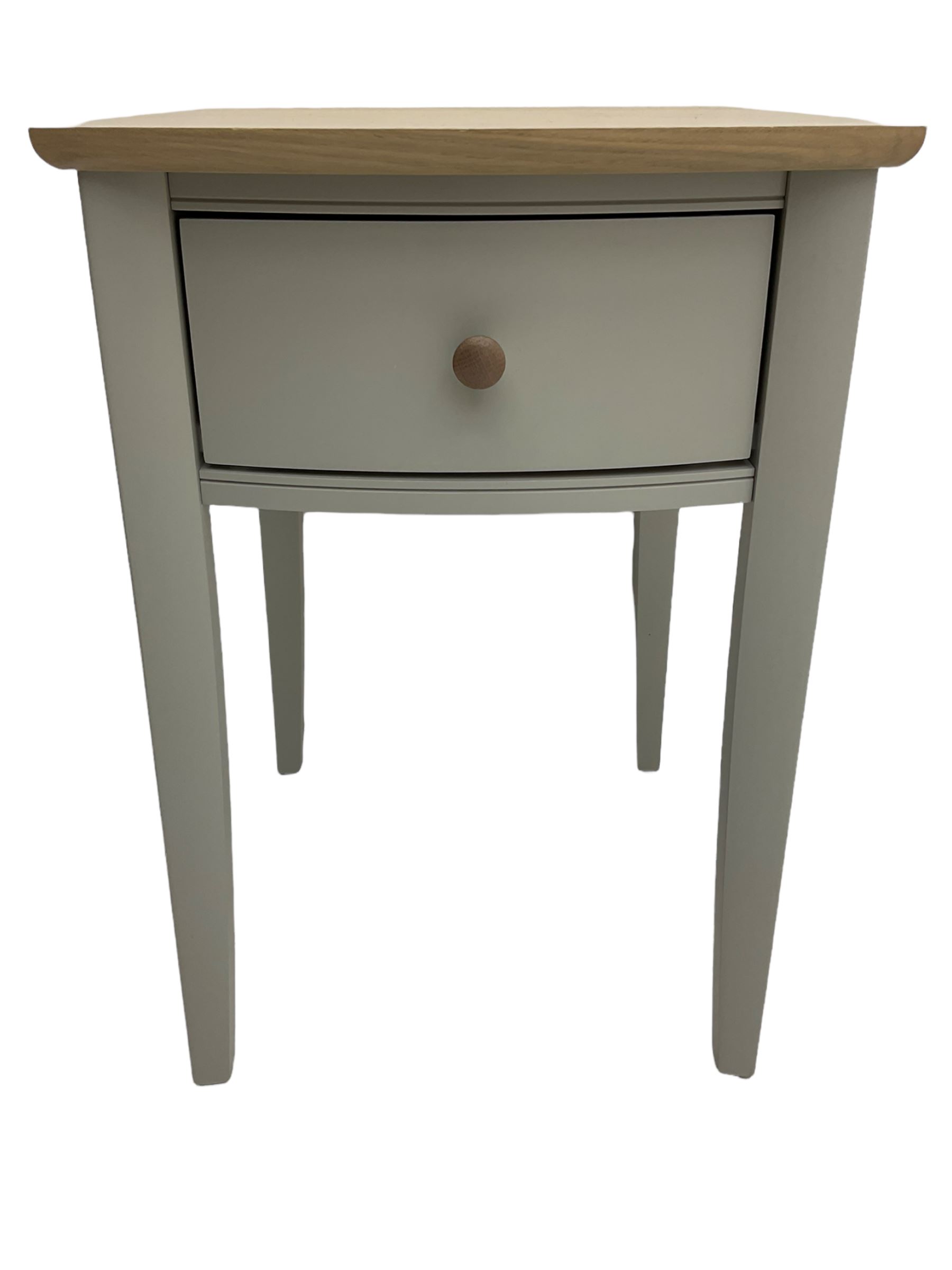 Pair of grey and oak finish bedside lamp tables - Image 2 of 4