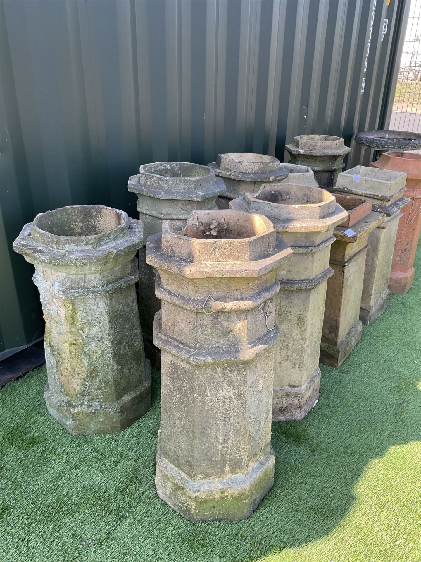 Ten Victorian terracotta chimney pots - Image 3 of 8