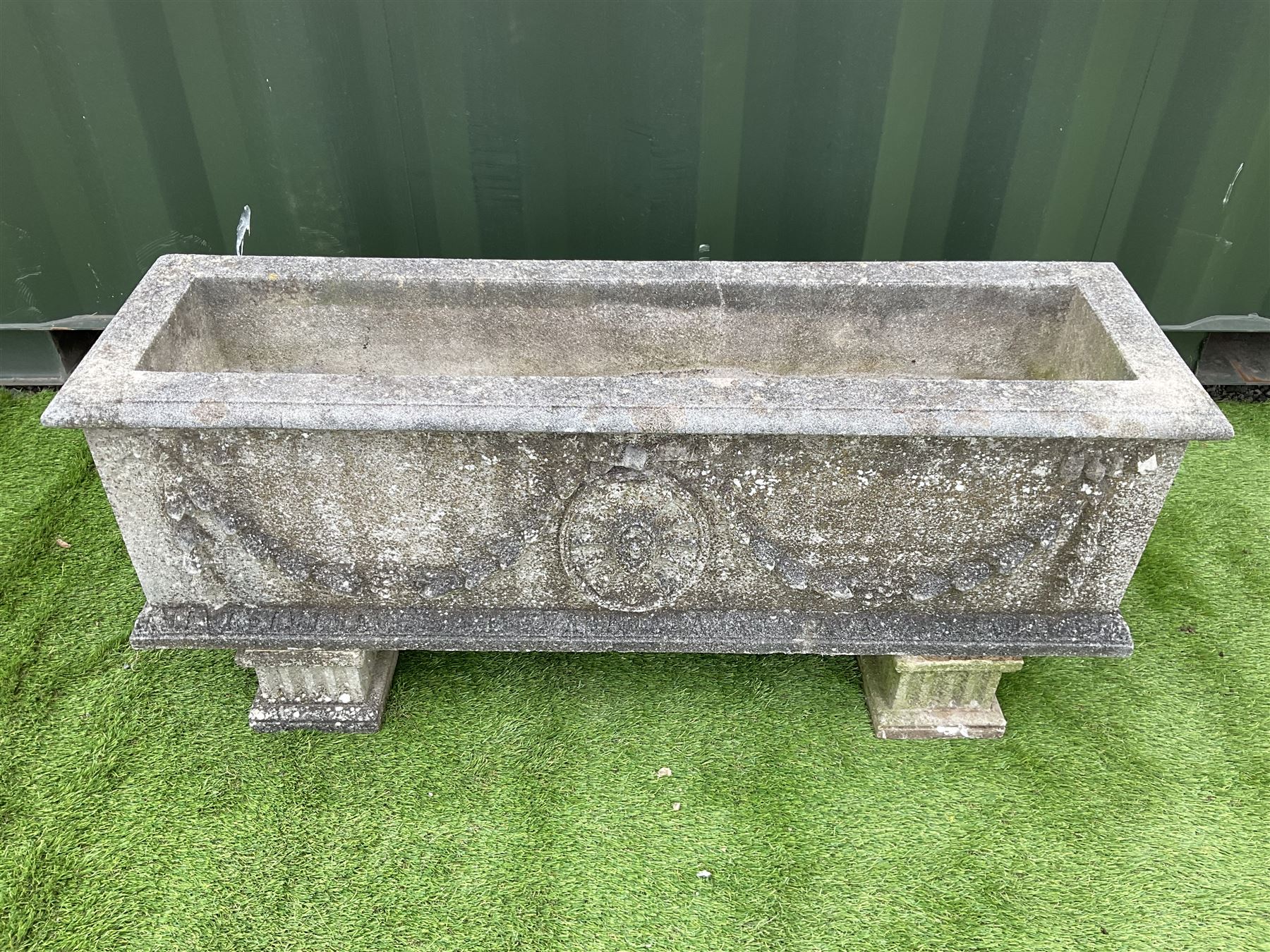 Large composite stone rectangular trough