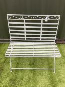 Green painted folding garden seat - THIS LOT IS TO BE COLLECTED BY APPOINTMENT FROM DUGGLEBY STORAGE