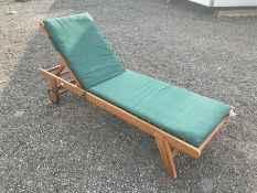Teak lounger with cover - THIS LOT IS TO BE COLLECTED BY APPOINTMENT FROM DUGGLEBY STORAGE