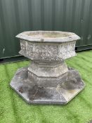 Composite stone octagonal garden centre-piece - THIS LOT IS TO BE COLLECTED BY APPOINTMENT FROM DUGG