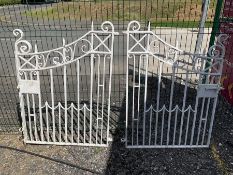 Pair of white painted iron gates - THIS LOT IS TO BE COLLECTED BY APPOINTMENT FROM DUGGLEBY STORAGE