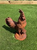 Cast iron garden cockerel figure - THIS LOT IS TO BE COLLECTED BY APPOINTMENT FROM DUGGLEBY STORAGE