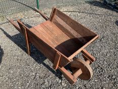 Wooden garden wheel barrow - THIS LOT IS TO BE COLLECTED BY APPOINTMENT FROM DUGGLEBY STORAGE