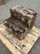 Heavy stone garden two-tread step mounting block - THIS LOT IS TO BE COLLECTED BY APPOINTMENT FROM D
