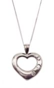 18ct white gold heart pendant