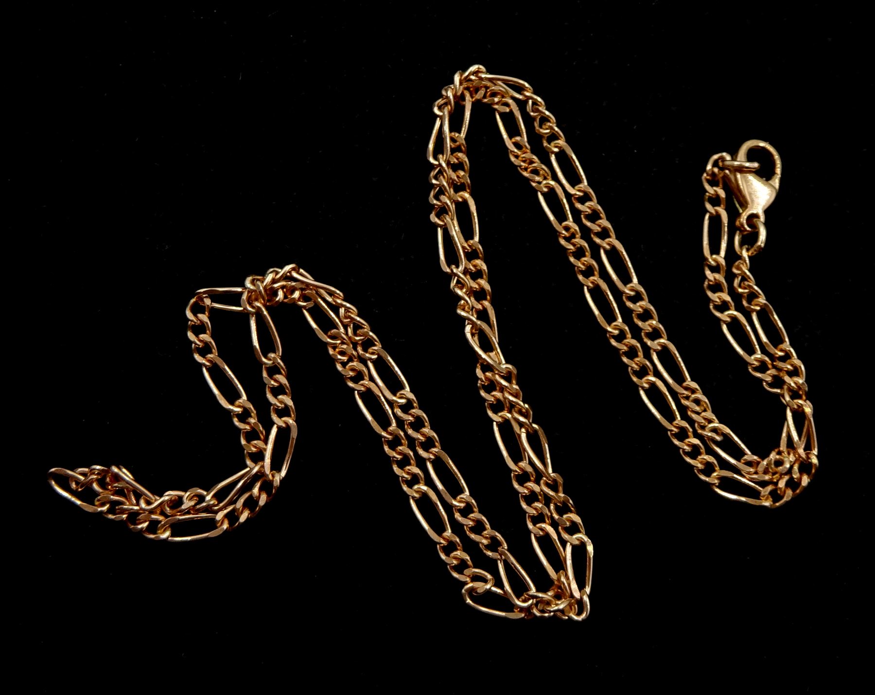 Rose gold Figaro link necklace - Image 2 of 2