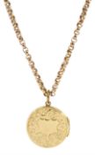 Early 20th century 9ct gold locket pendant with engraved decoration by Henry Matthews