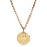 Early 20th century 9ct gold locket pendant with engraved decoration by Henry Matthews