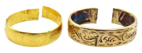 22ct gold band and a 9ct gold gold band