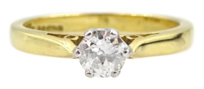 18ct gold single stone round brilliant cut diamond ring