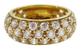 18ct gold pave set cubic zirconia three quarter eternity ring