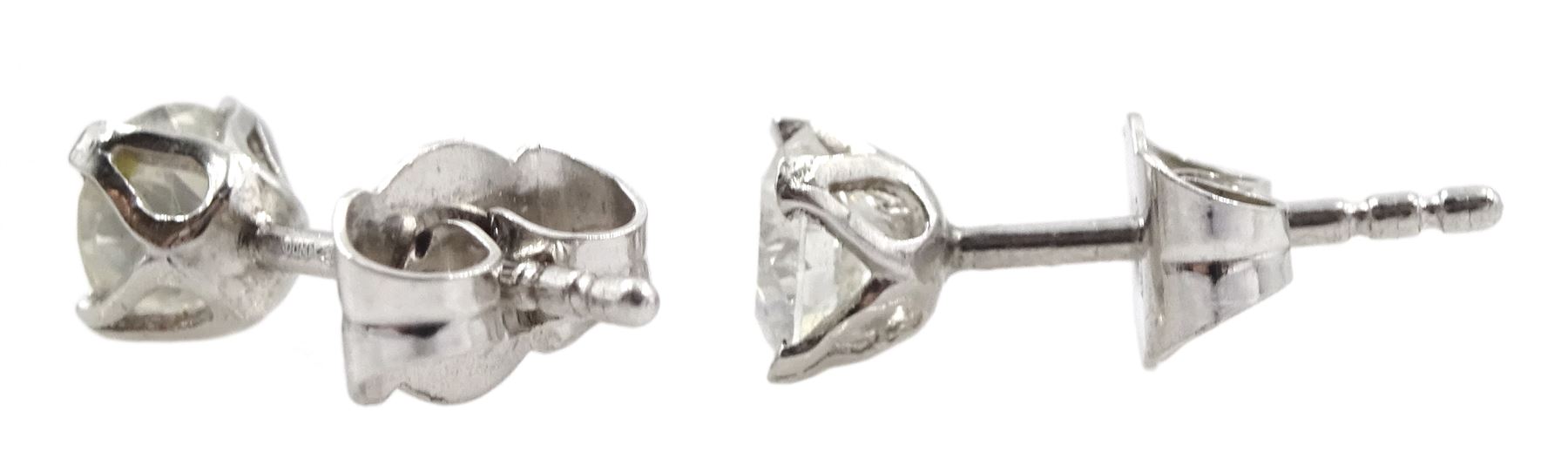 Pair of platinum south sea pearl and diamond pendant stud earrings - Image 4 of 6