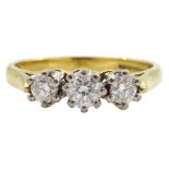 18ct gold three stone round brilliant cut diamond ring