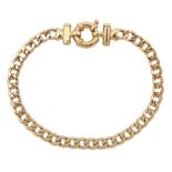 9ct rose gold curb link bracelet with spring loaded clasp