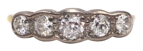 Early 20th century 18ct gold five stone old cut diamond ring