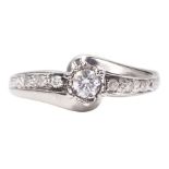 18ct white gold single stone diamond ring