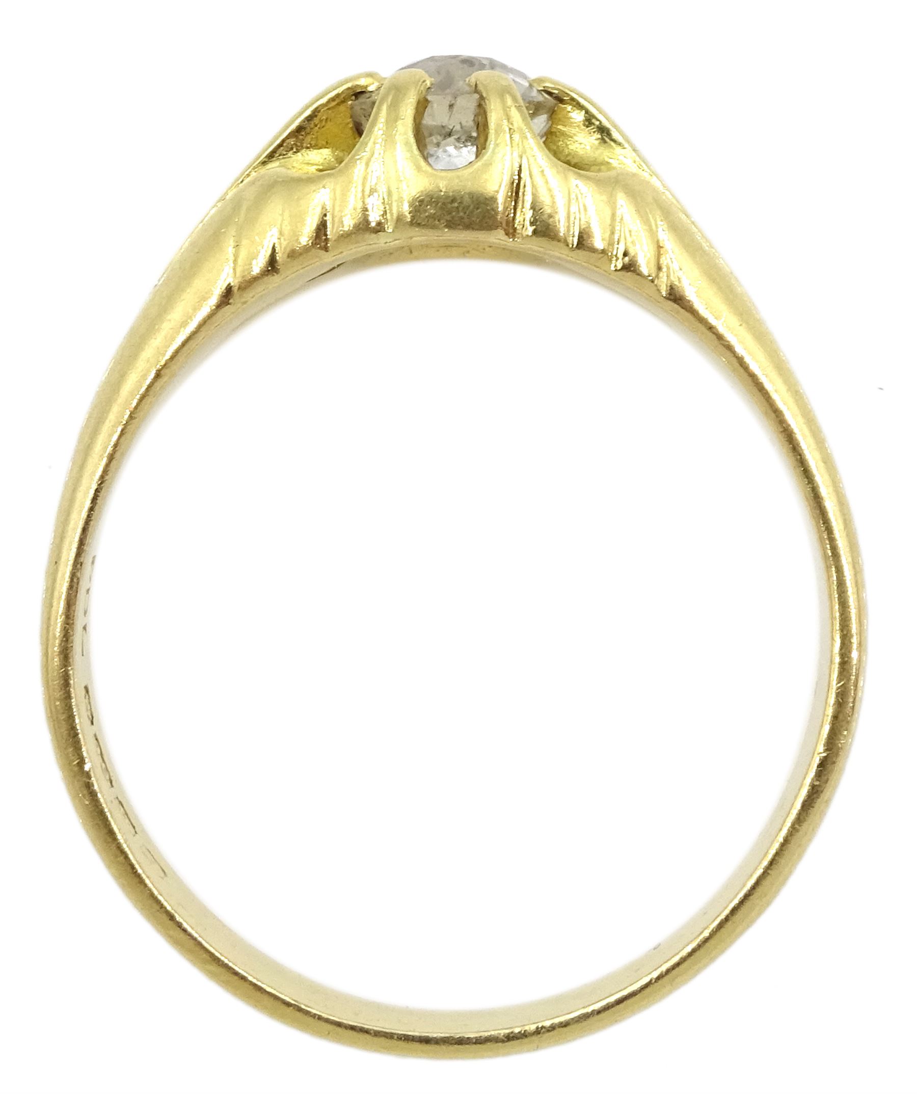 18ct gold single stone old cut diamond ring - Image 4 of 4