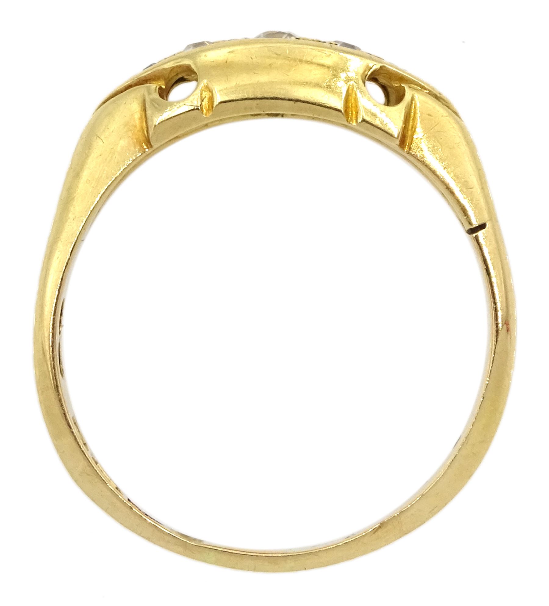 Edwardian 18ct gold five stone graduating diamond marquise shaped ring - Image 4 of 4