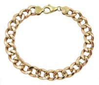 9ct rose gold curb link bracelet with yellow gold clasp