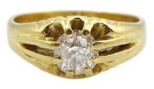 18ct gold single stone old cut diamond ring