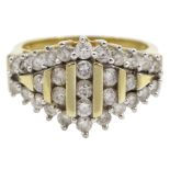 14ct gold diamond marquise shaped cluster ring