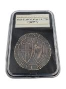 Commonwealth 1653 silver crown coin