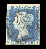 Queen Victoria 1840 two pence blue stamp