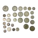 Approximately 28 grams of pre 1920 silver coins including four pence pieces and approximately 120 gr