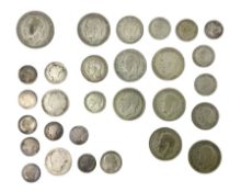 Approximately 28 grams of pre 1920 silver coins including four pence pieces and approximately 120 gr