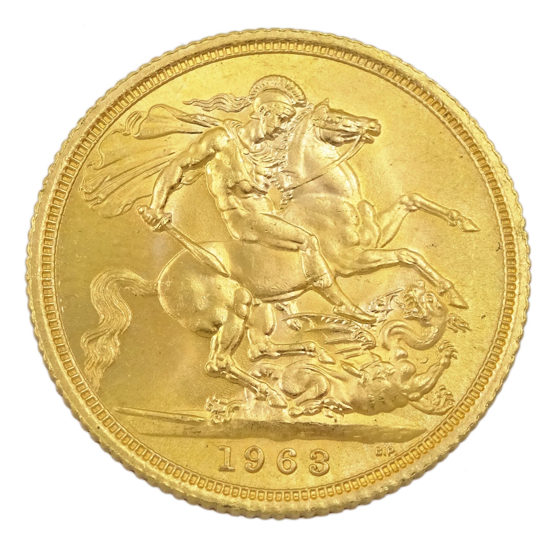 Queen Elizabeth II 1963 gold full sovereign coin - Image 3 of 3