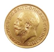 King George V 1911 gold full sovereign coin