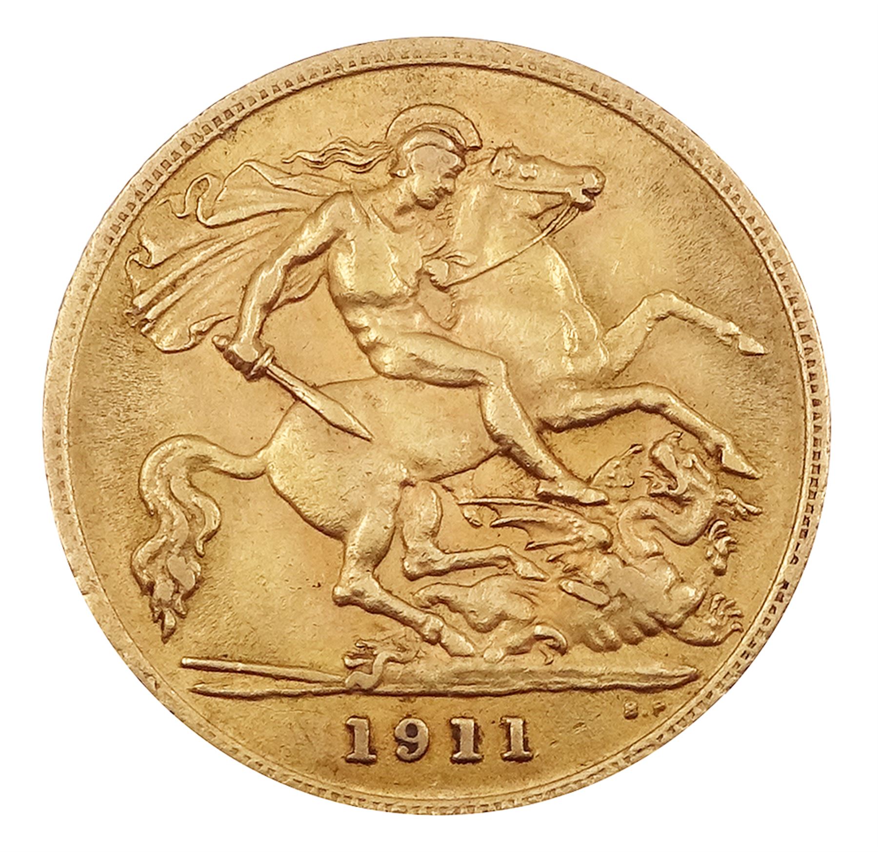 King George V 1911 gold half sovereign coin - Image 2 of 2
