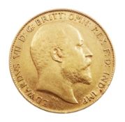 King Edward VII 1908 gold half sovereign coin