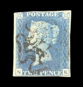 Queen Victoria 1840 two pence blue stamp