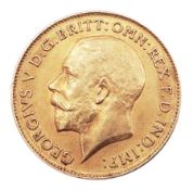 King George V 1911 gold half sovereign coin