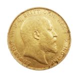 King Edward VII 1909 gold full sovereign coin