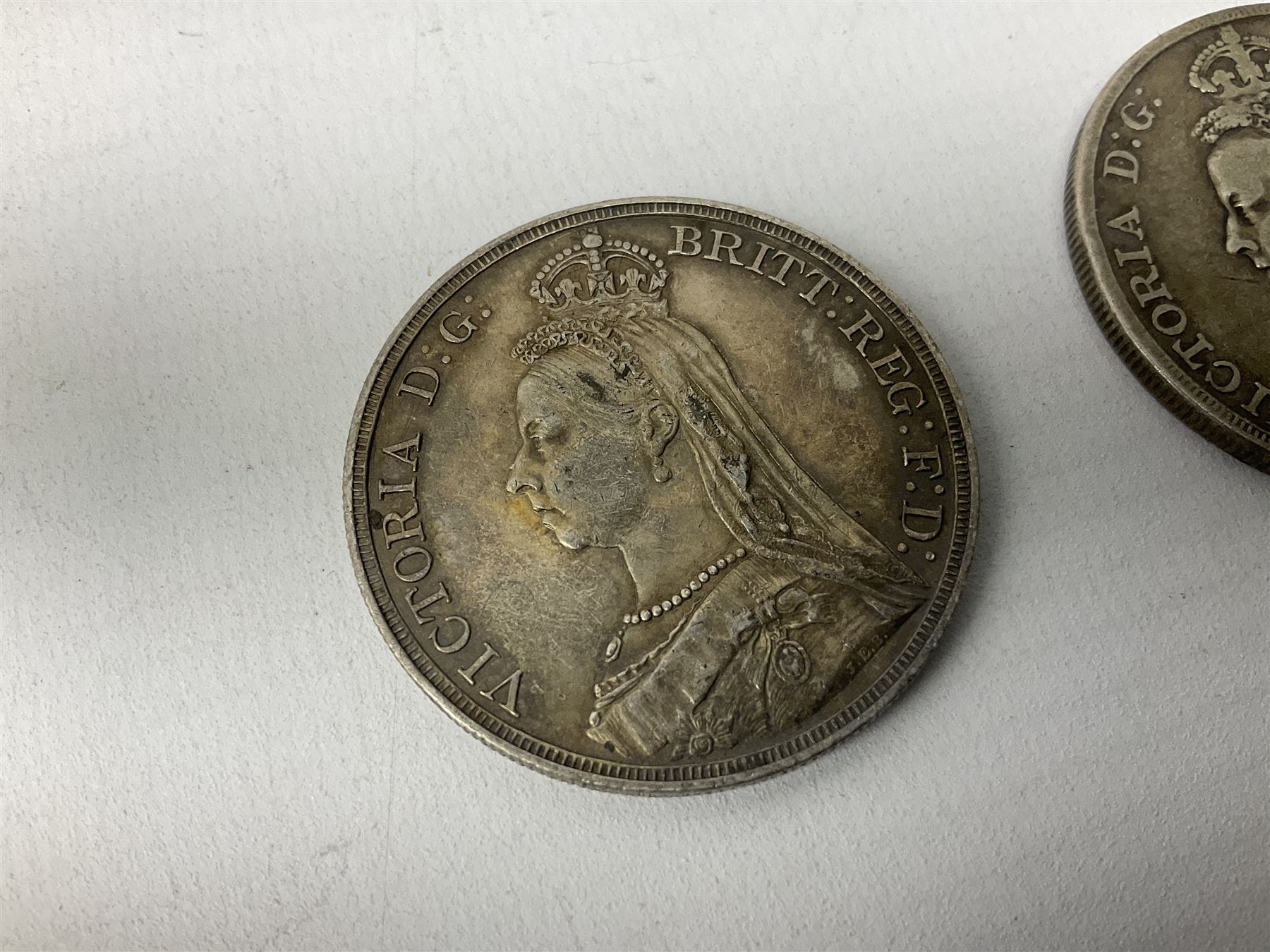 Three Queen Victoria silver crown coins - Image 3 of 6