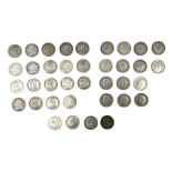 Thirty-seven Great British pre 1920 silver halfcrown coins
