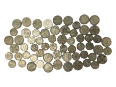 Approximately 500 grams of Great British pre 1947 silver florin and shilling coins