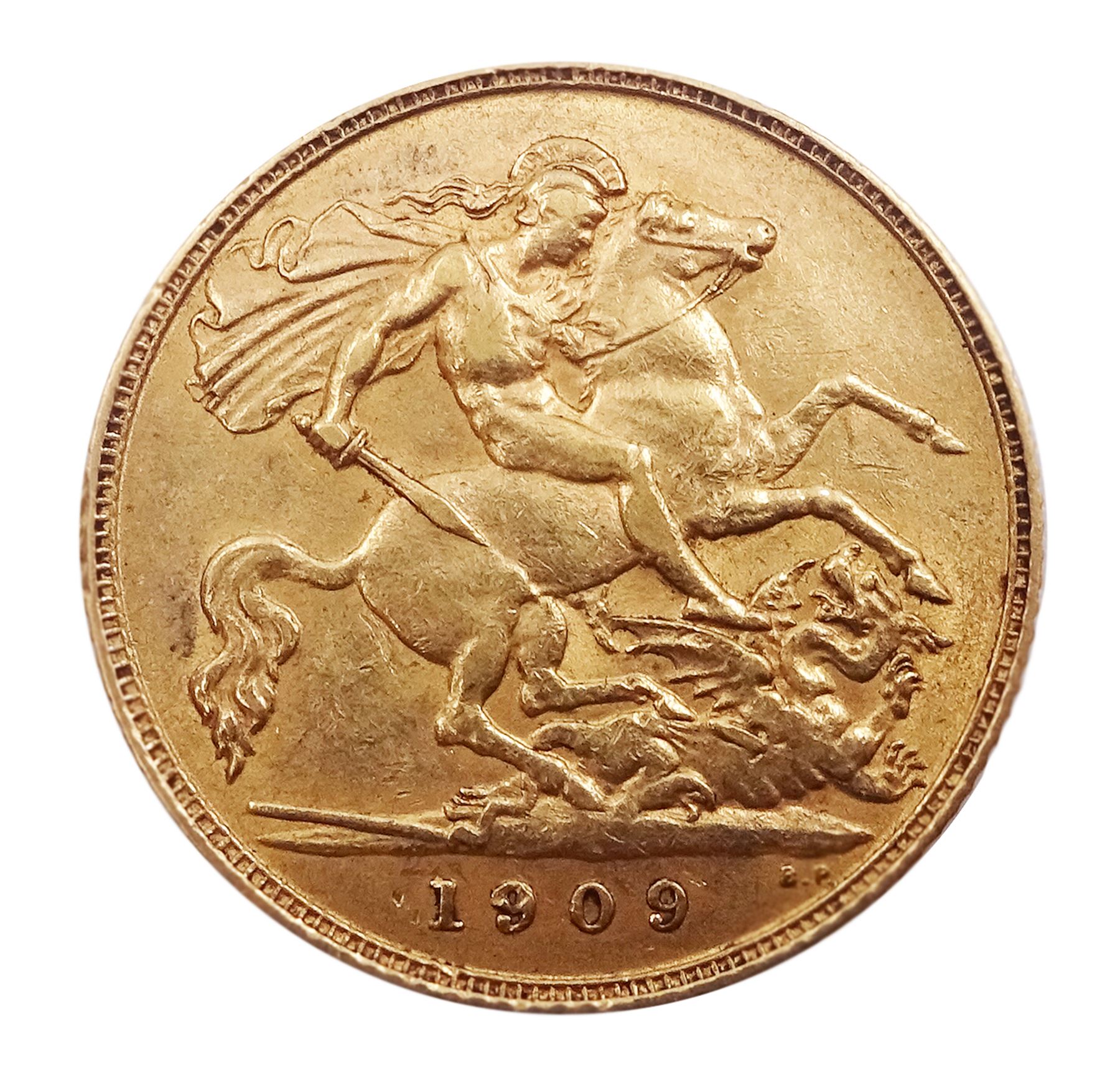 King Edward VII 1909 gold half sovereign coin - Image 2 of 2