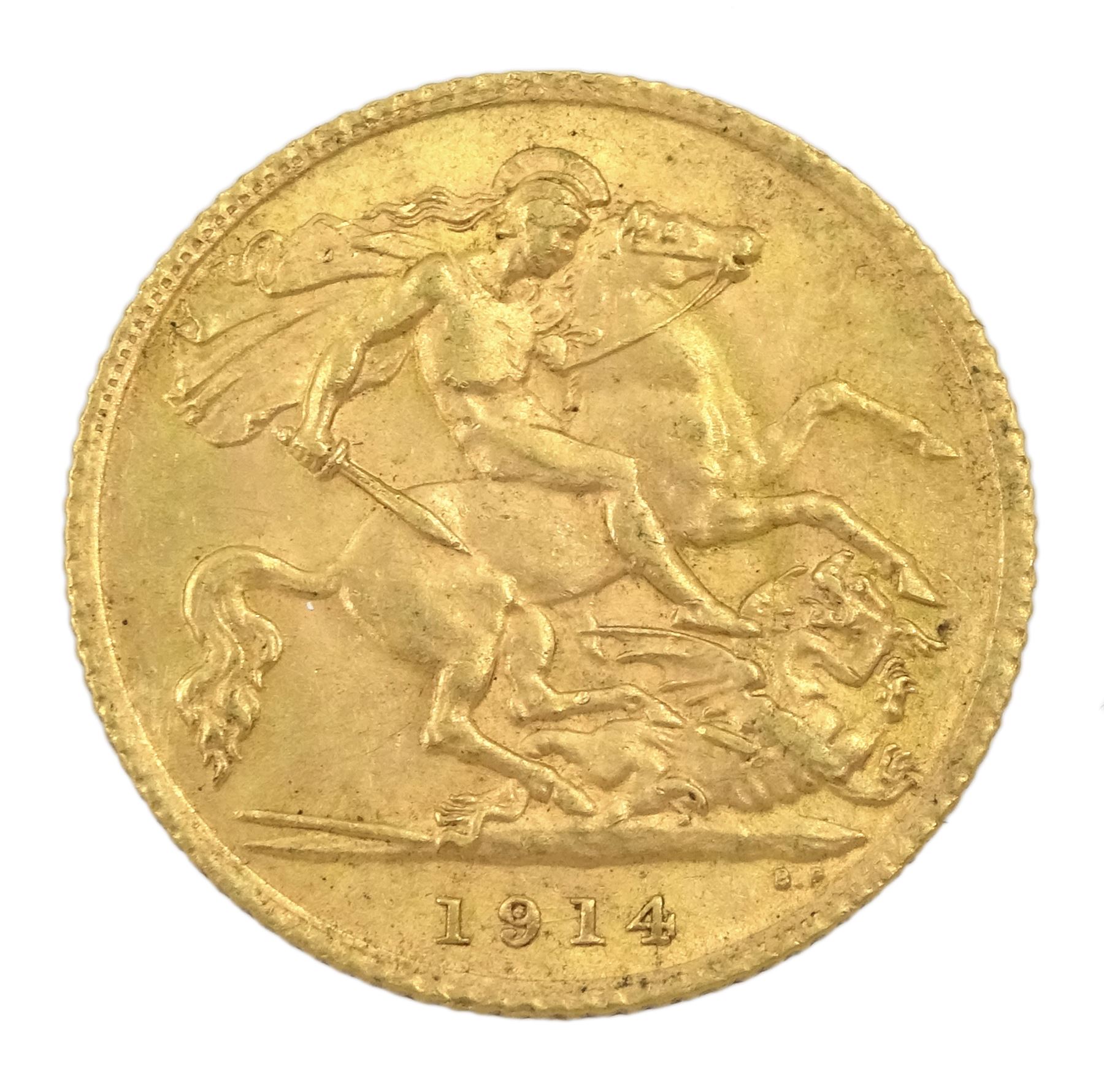 King George V 1914 gold half sovereign coin - Image 2 of 2