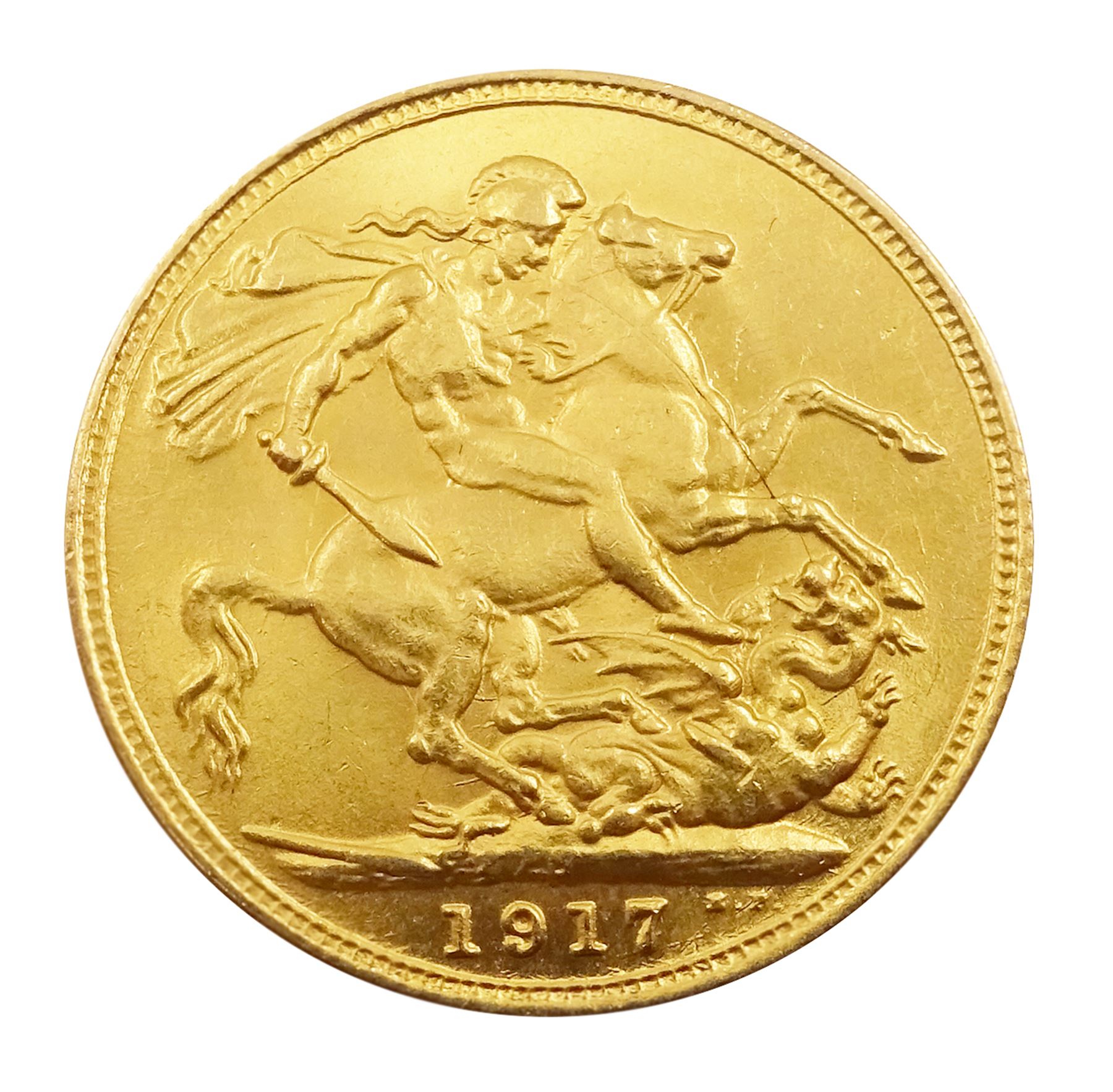 King George V 1917 gold full sovereign coin - Image 2 of 2