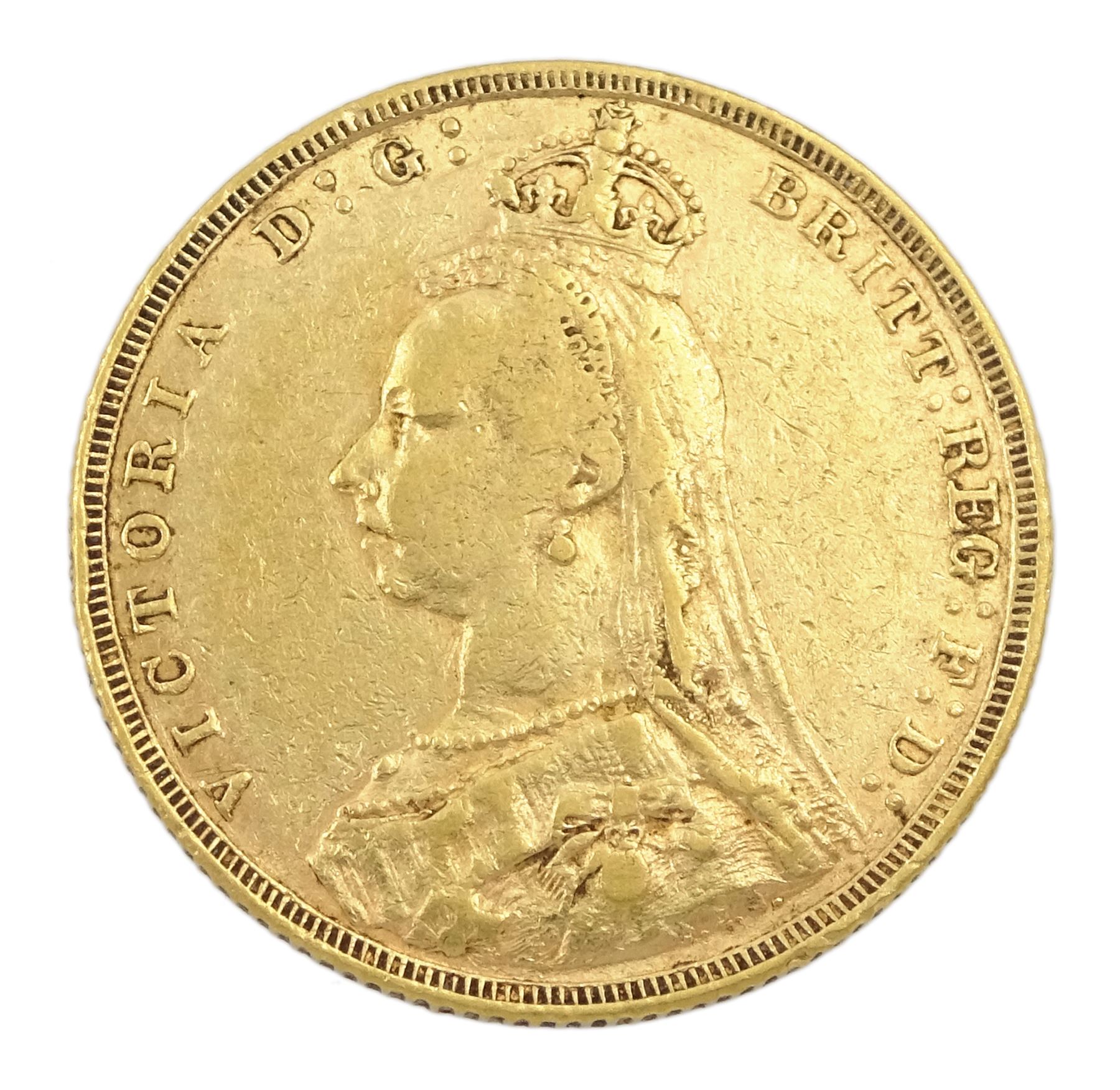 Queen Victoria 1891 gold full sovereign coin