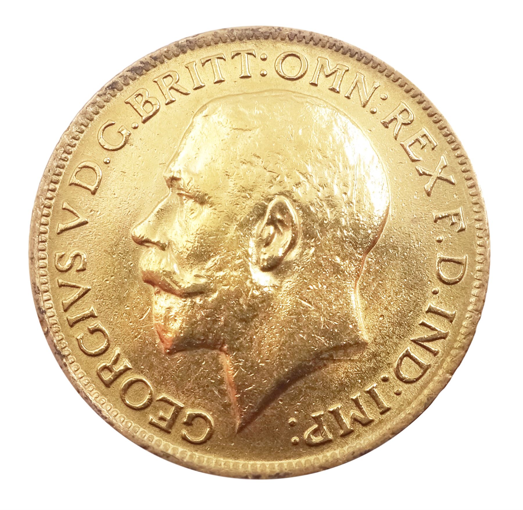 King George V 1914 gold full sovereign coin