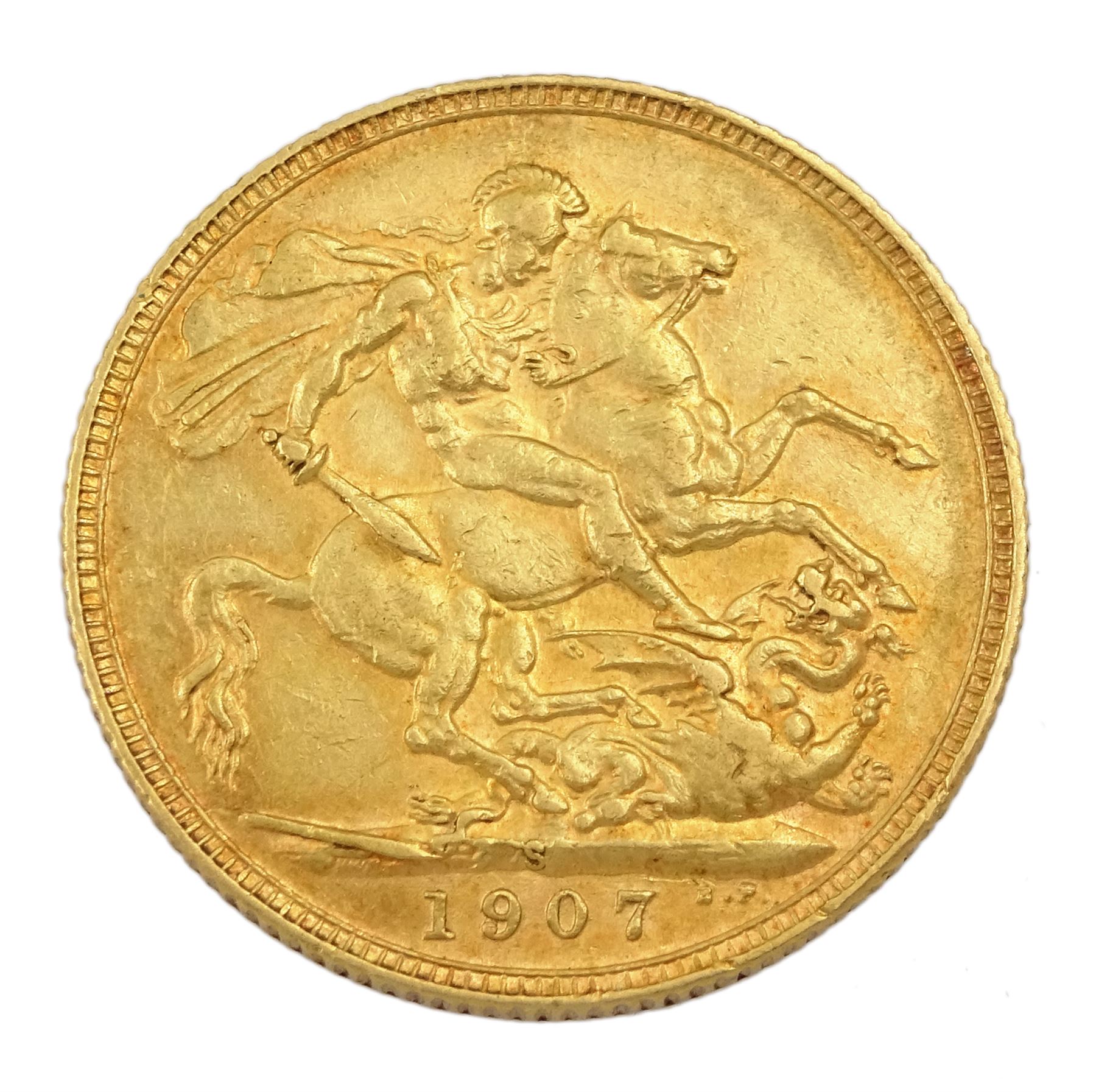 King Edward VII 1907 gold full sovereign coin - Image 2 of 2