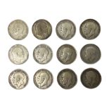 Twelve Great British pre 1920 silver halfcrown coins
