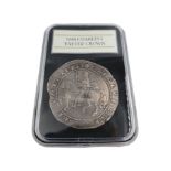 Charles I 1644 silver crown coin